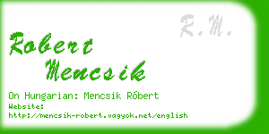 robert mencsik business card